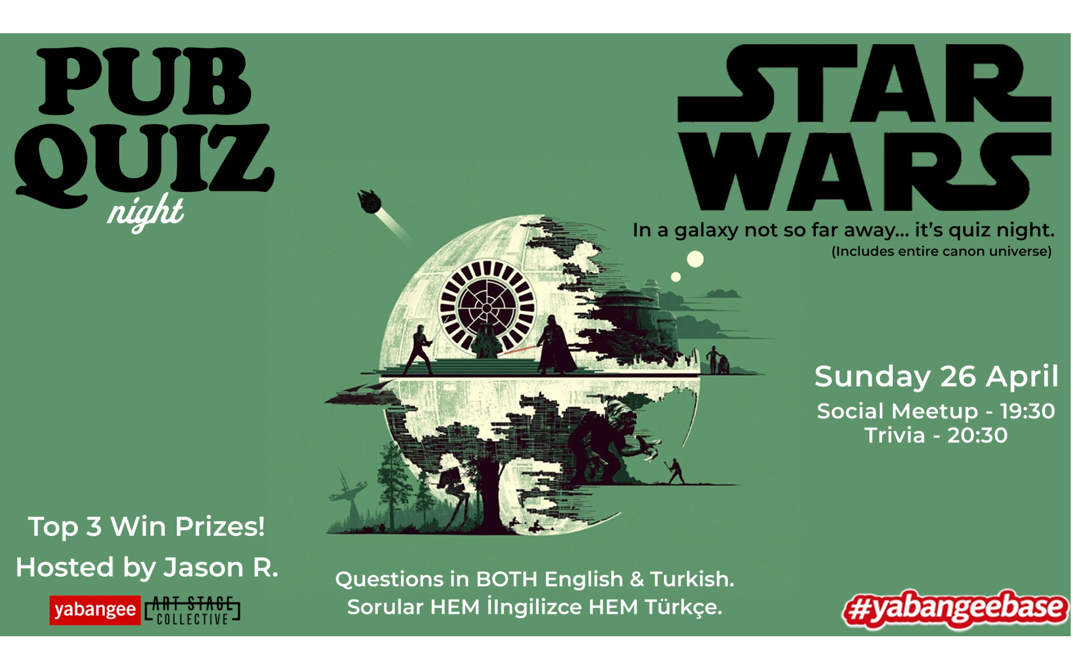 Pub Quiz Night on Star Wars (Canon Universe): Questions in English and Turkish