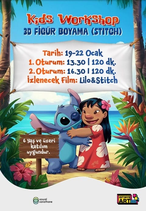 3D Figür Boyama (Stitch): Kids Workshop SS İzmir X İstinyeart