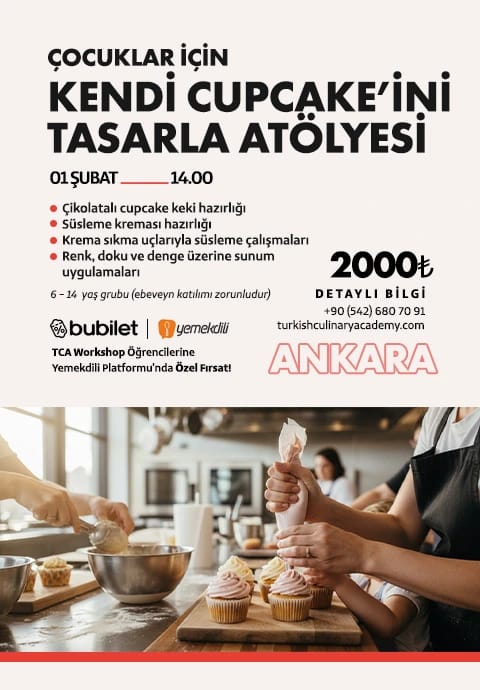 TCA | Kendi Cupcake’ini Tasarla Atölyesi: 6 -12 Yaş (Ebeveyn katılımı zorunludur)