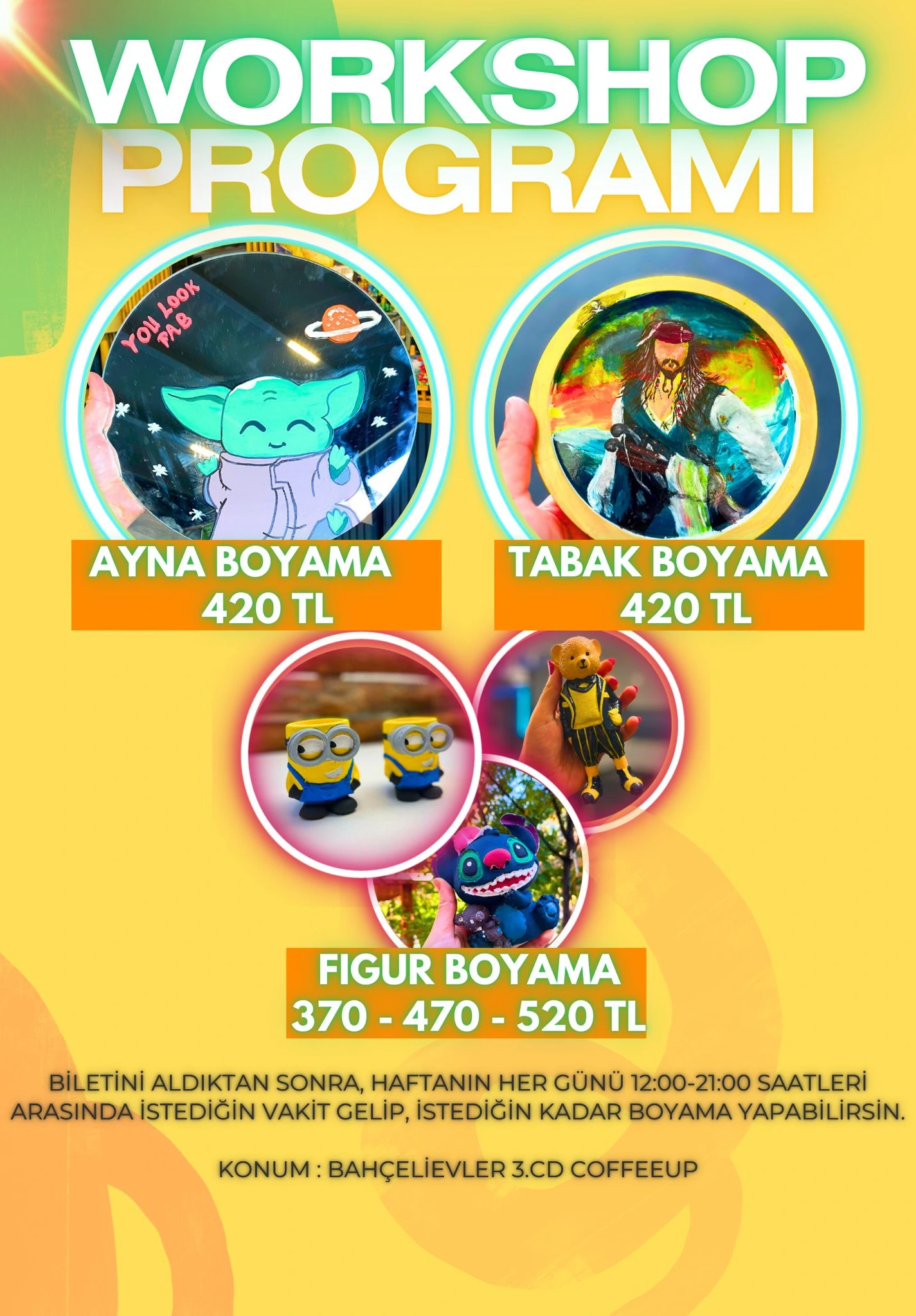 Workshop: Sanatco.Ankara | Ayna, Tabak, Figür Boyama Etkinlik Takvimi (Ankara, İzmir)