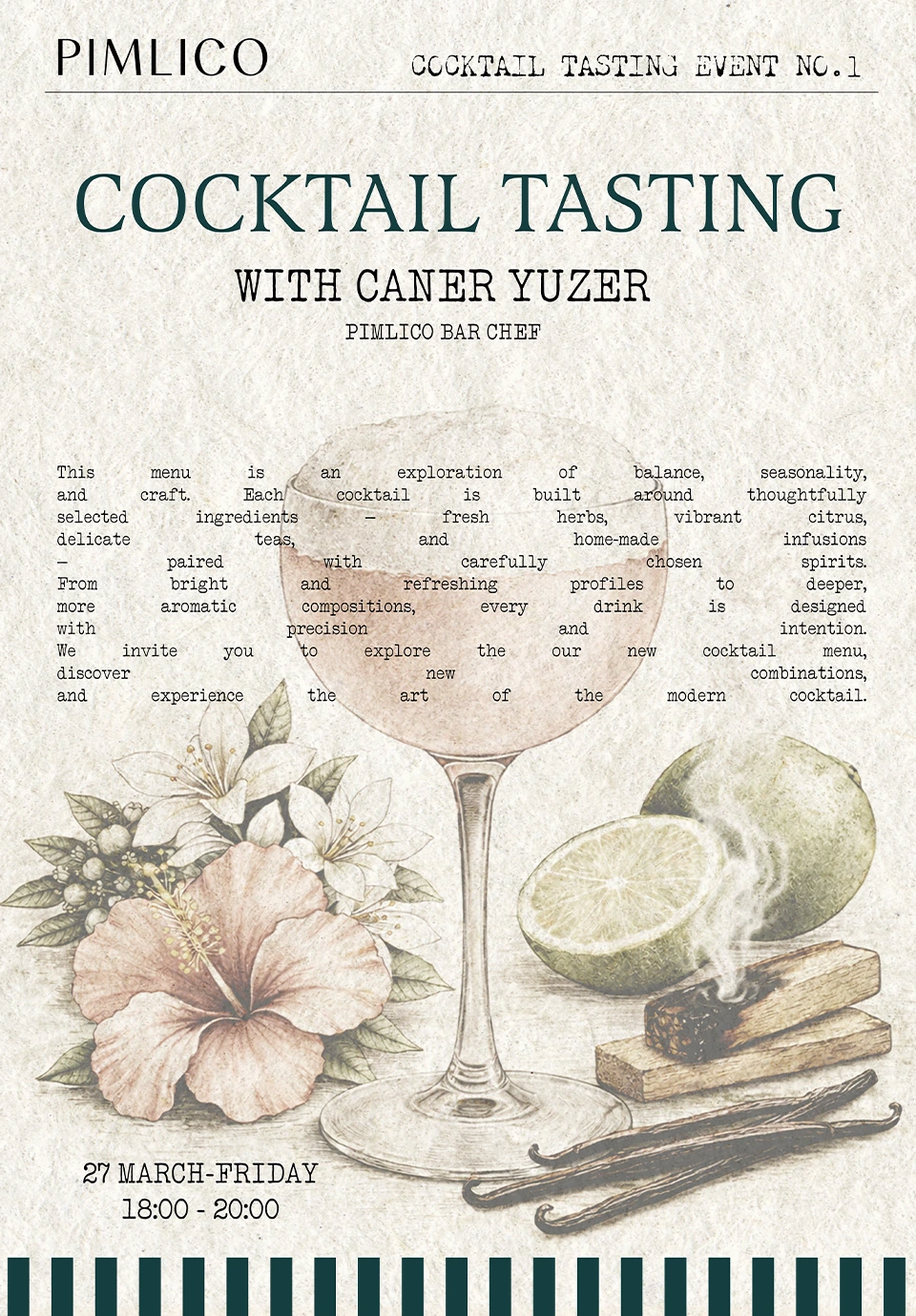 Pimlico Cocktail Tasting