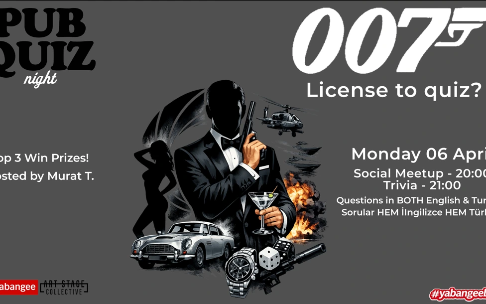 Pub Quiz Night on James Bond (007): Questions in English & Turkish