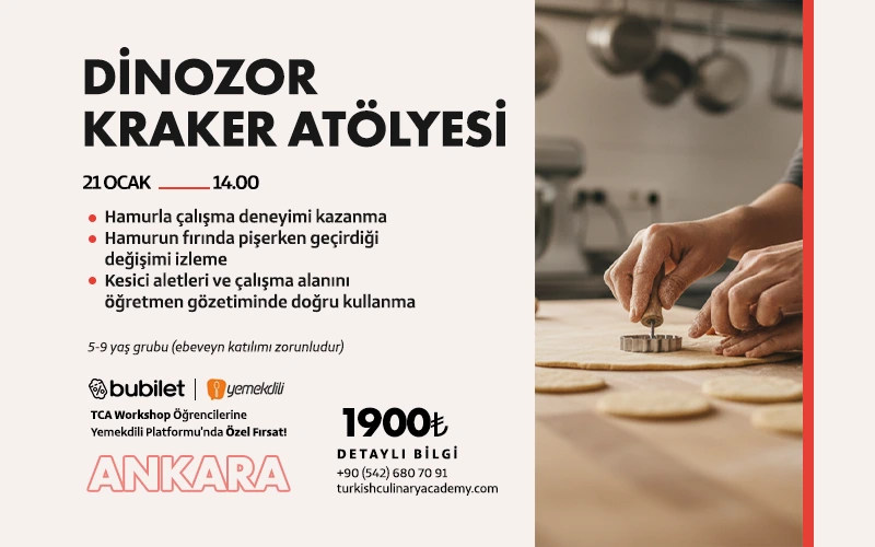 TCA | Dinozor Kraker Atölyesi - Kazanımlar: 5 - 9 Yaş (Ebeveyn katılımı zorunludur)