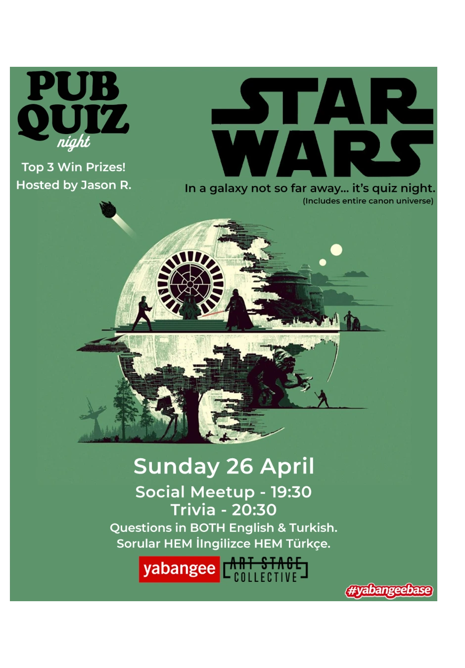 Pub Quiz Night on Star Wars (Canon Universe): Questions in English and Turkish