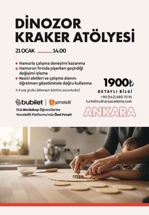 TCA | Dinozor Kraker Atölyesi - Kazanımlar: 5 - 9 Yaş (Ebeveyn katılımı zorunludur)