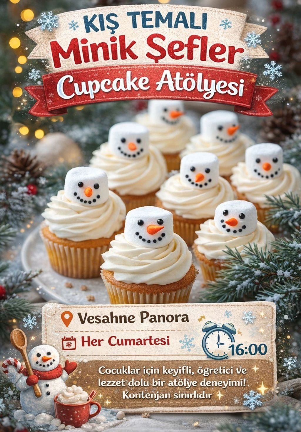 Kış Temalı Minik Şefler - Cupcake Atölyesi