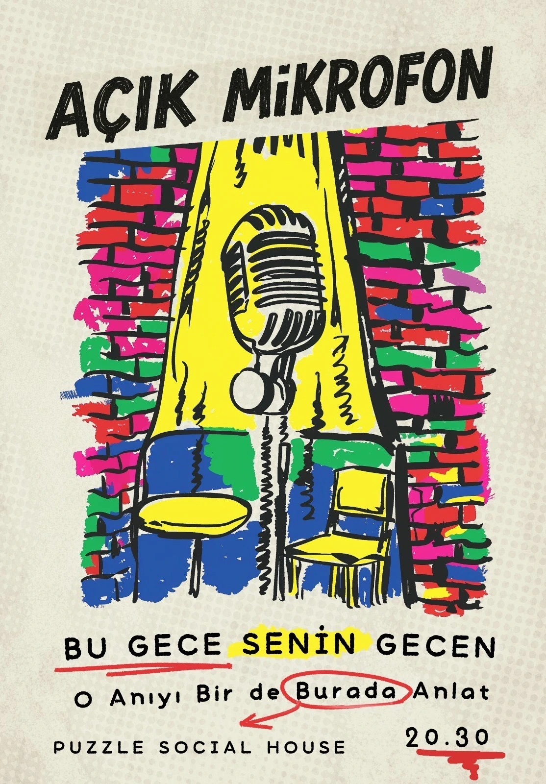 Açık Mikrofon Stand Up - Pazar | Puzzle Social House