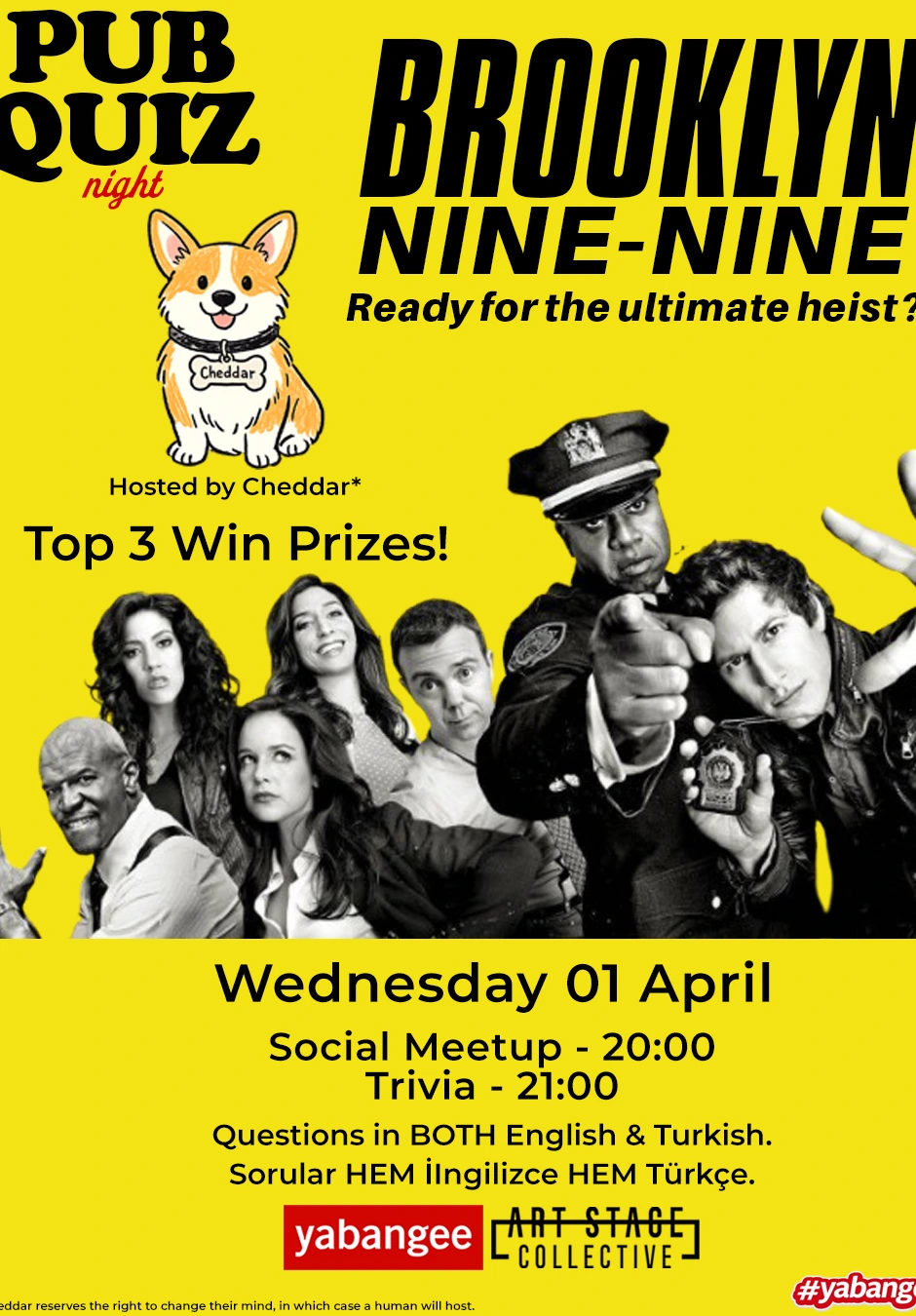 Pub Quiz Night on Brooklyn Nine-Nine: Questions in BOTH English AND Turkish